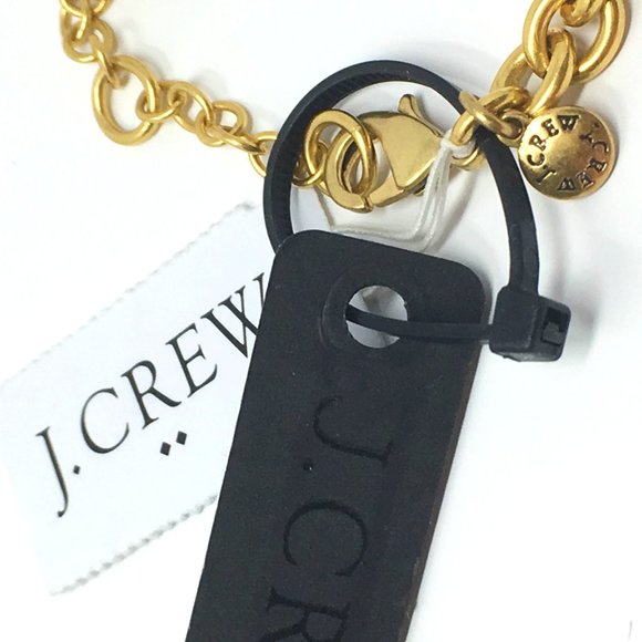 J CREW FACTORY GEMSTONE CLUSTER NECKLACE STATEMENT FAUX GOLD DIAMOND NWT EASTER - Picture 7 of 13